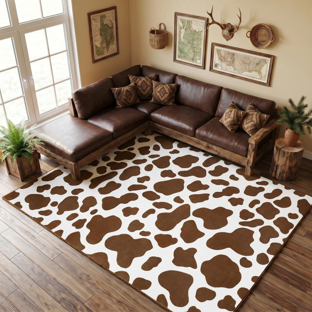 BENRON Soft Antelope Rug 4x6, Faux Animal Print Rug for Living Room Bedroom