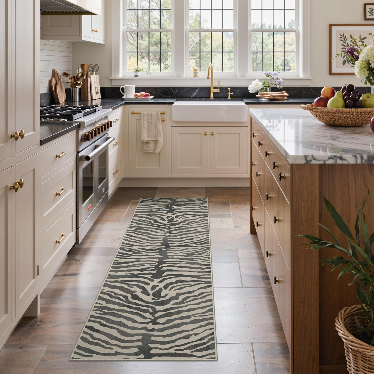 Bavni Zebra Print Rugs 5x7 Washable Area Carpet for Bedroom Living Room