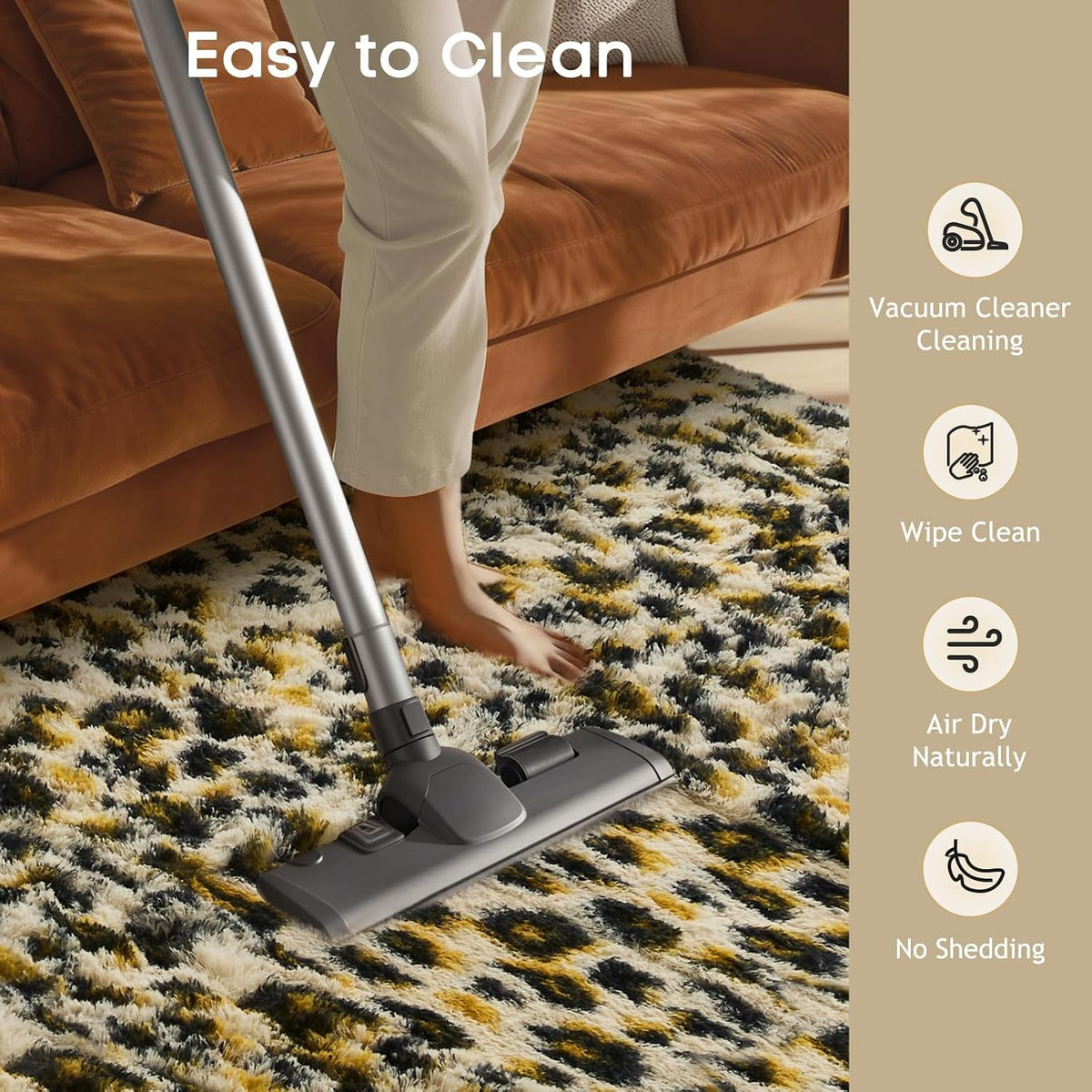 Ophanie Leopard Rugs for Bedroom Living Room, Cheetah Print Rug Fluffy Shag Large Fuzzy Plush Soft Throw,Large Shaggy Floor Faux Animal Throw 4x6 Carpets,Decor Aesthetic with Over 99 pcs Pile fibers