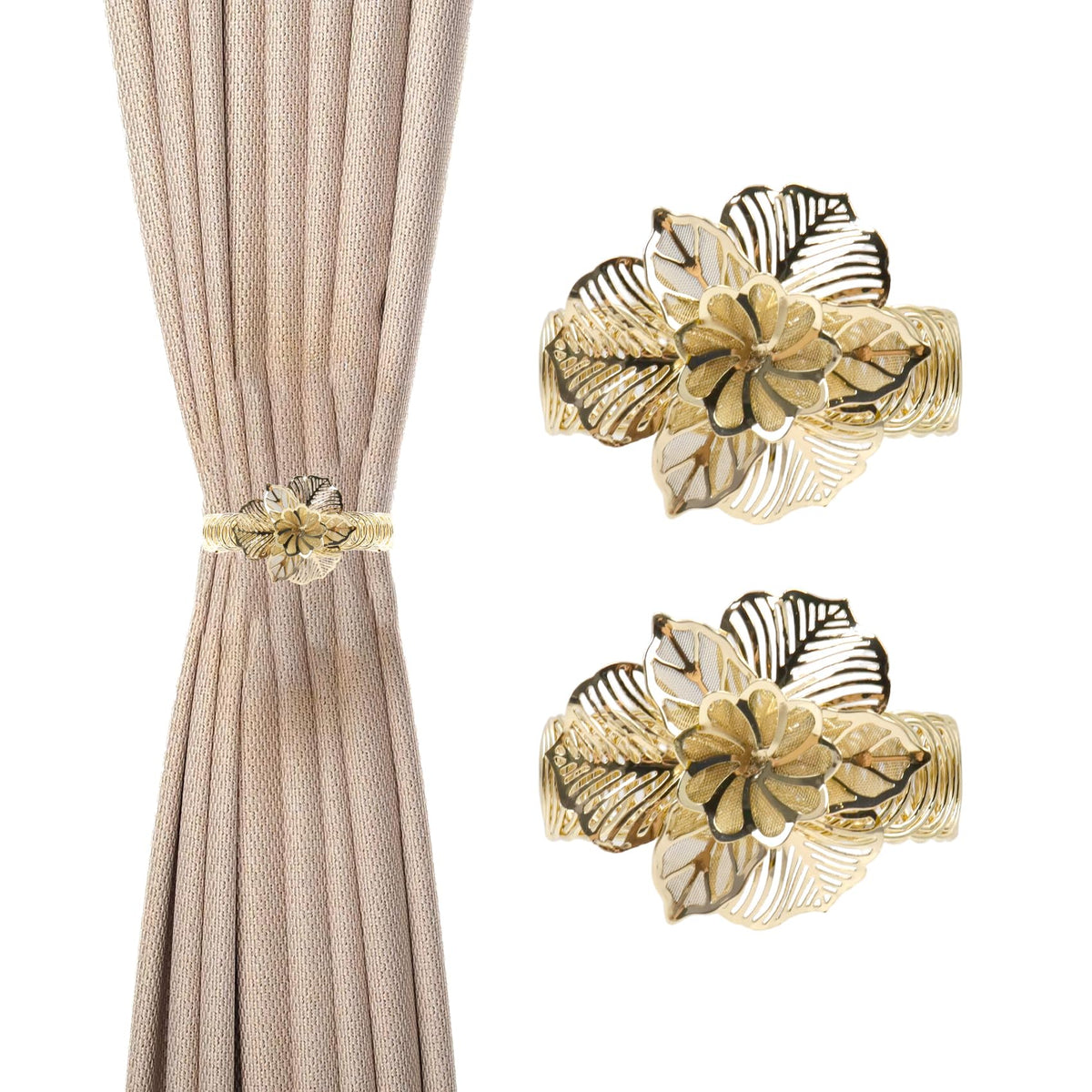 Silver Butterfly Curtain Tiebacks No-Drill, 2 Packs