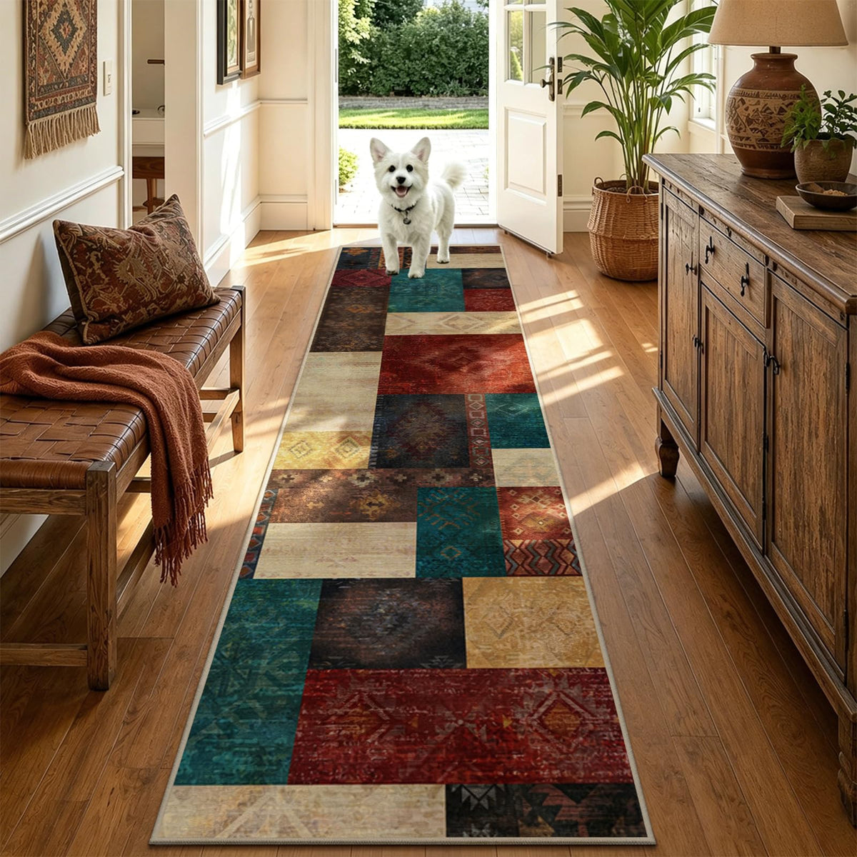 Yinhua Living Room Rug 5x7 Geometric Area Rugs Washable Non Slip, Colofrul