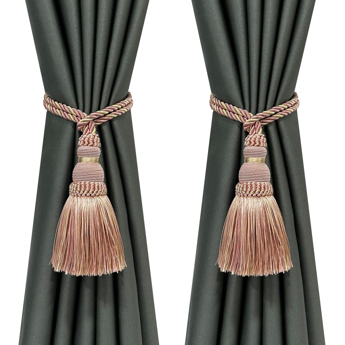 2 Pack Curtain Tie Backs Rope Tassels for Curtain Holdback