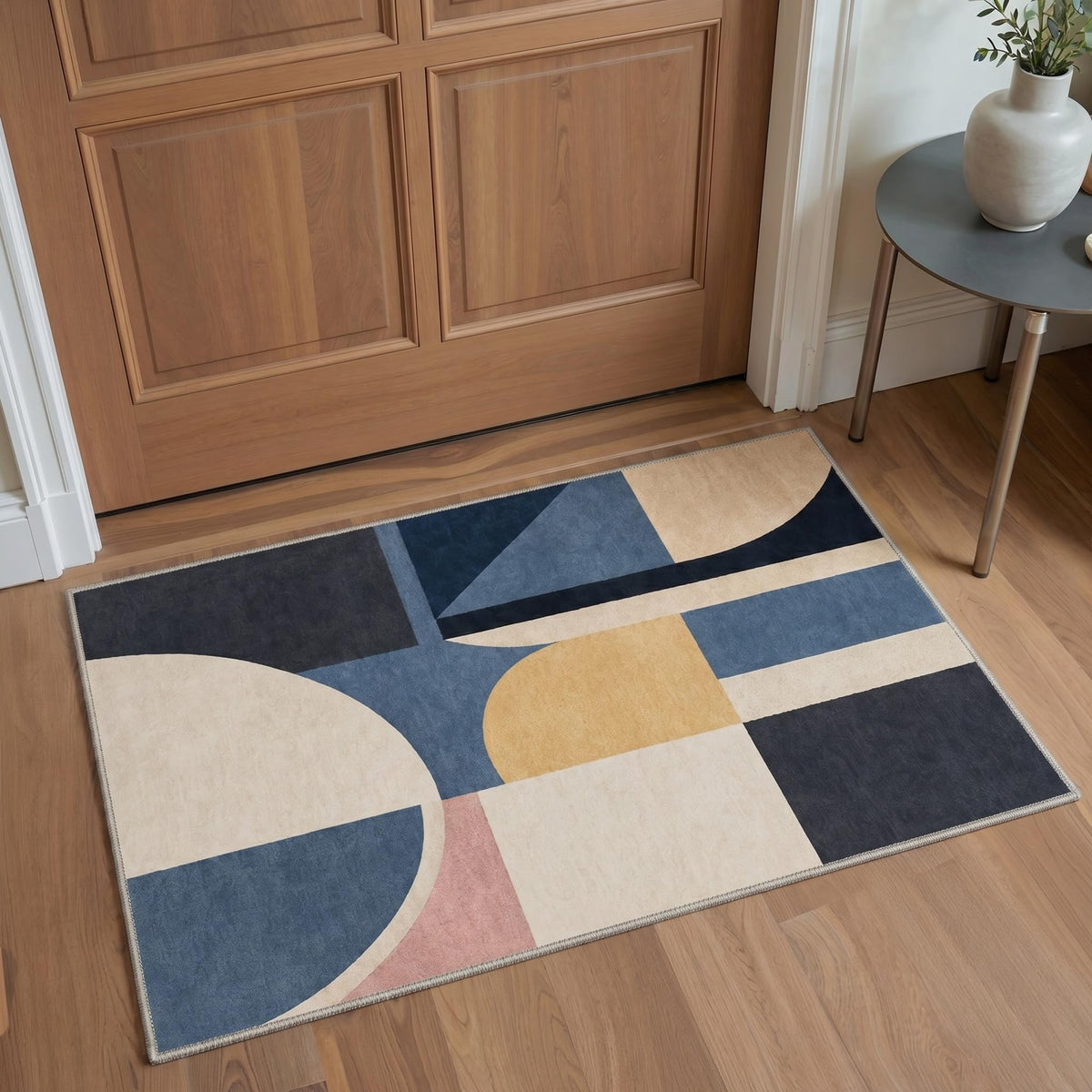 BEIMO 5x7 Washable Area Rugs, Green Mid Century Modern Rug for Bedroom
