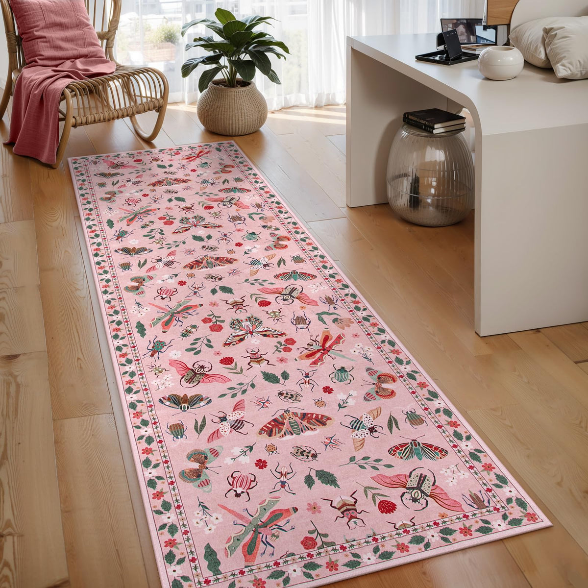Lahome Insect 5x7 Area Rugs, Soft Bug Washable Rugs for Bedroom Living Room