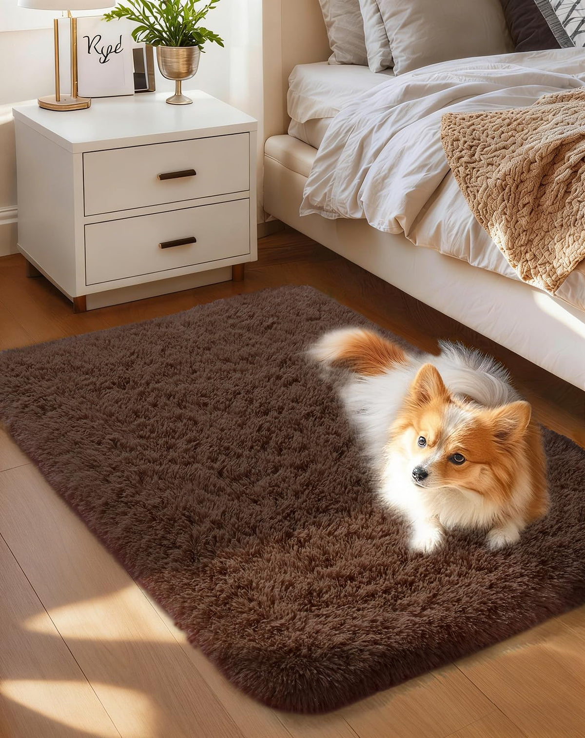 Ophanie Leopard Rugs for Bedroom Living Room, Cheetah Print Rug Fluffy Shag Large Fuzzy Plush Soft Throw,Large Shaggy Floor Faux Animal Throw 4x6 Carpets,Decor Aesthetic with Over 99 pcs Pile fibers