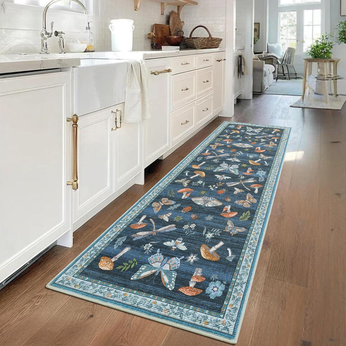 ROYHOME Mushroom Insect Washable Rug 5x7 for Bedroom Living Room Brown