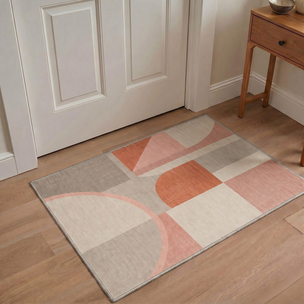 BEIMO 5x7 Washable Area Rugs, Green Mid Century Modern Rug for Bedroom