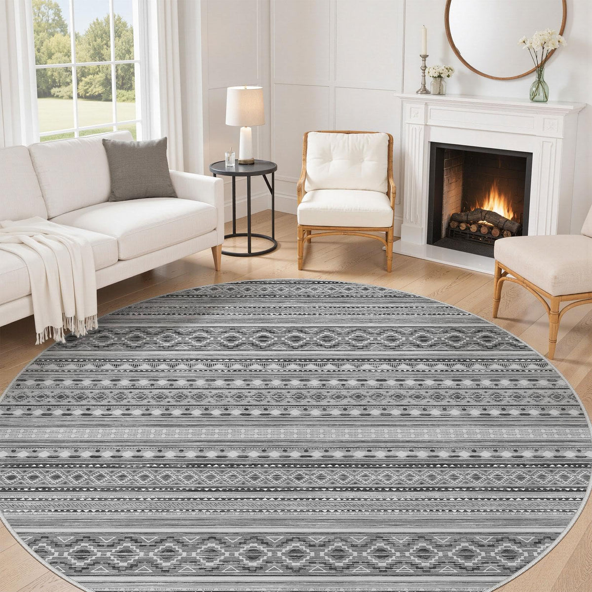 cotiled 6x9 Area Rugs for Living Room: Boho Washable Rug for Dining Room