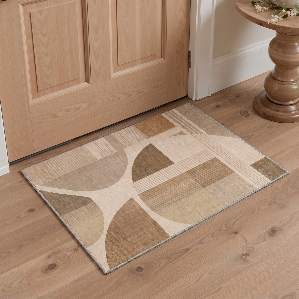 BEIMO 5x7 Washable Area Rugs, Green Mid Century Modern Rug for Bedroom