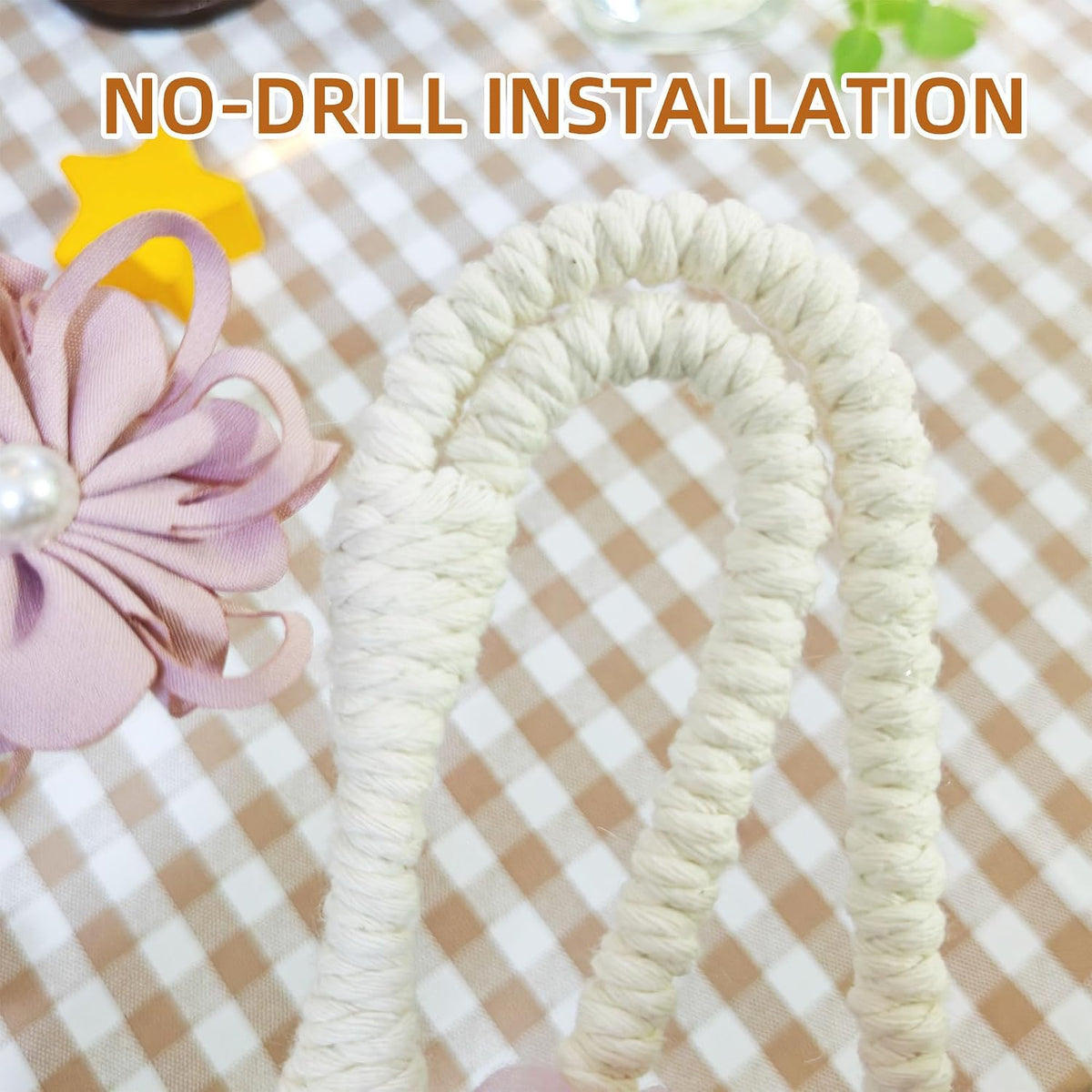 Flower Curtain Tiebacks - 2 Pack No Drill Decorative Holdbacks