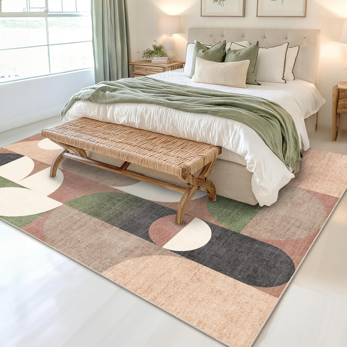 5x7 Area Rugs Modern Washable Rug for Living Room Bedroom