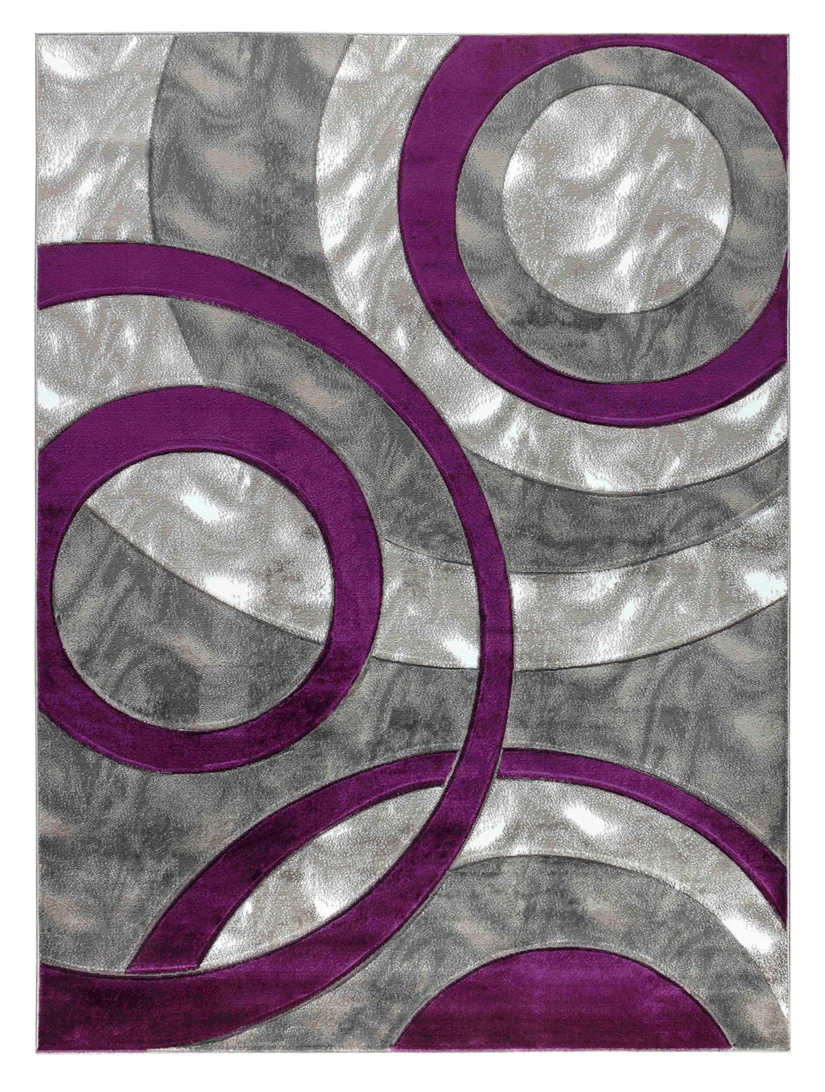 GLORY RUGS Area Rug Modern 5x7 Brown Circles Geometry Soft Hand Carved Contemporary Floor Carpet Fluffy Texture for Indoor Living Dining Room and Bedroom Area