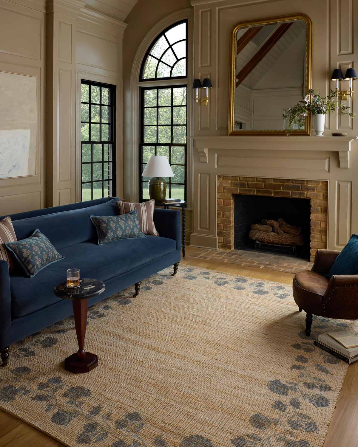 Loloi Chris Loves Julia Rue Moss/Blue 3'-6" x 5'-6" Accent Rug