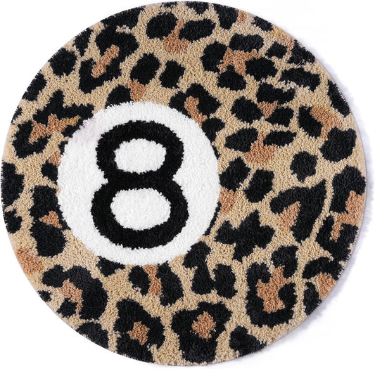 Dripykiaa Cheetah 8 Ball Round Area Rug 24 Inch Leopard Decor