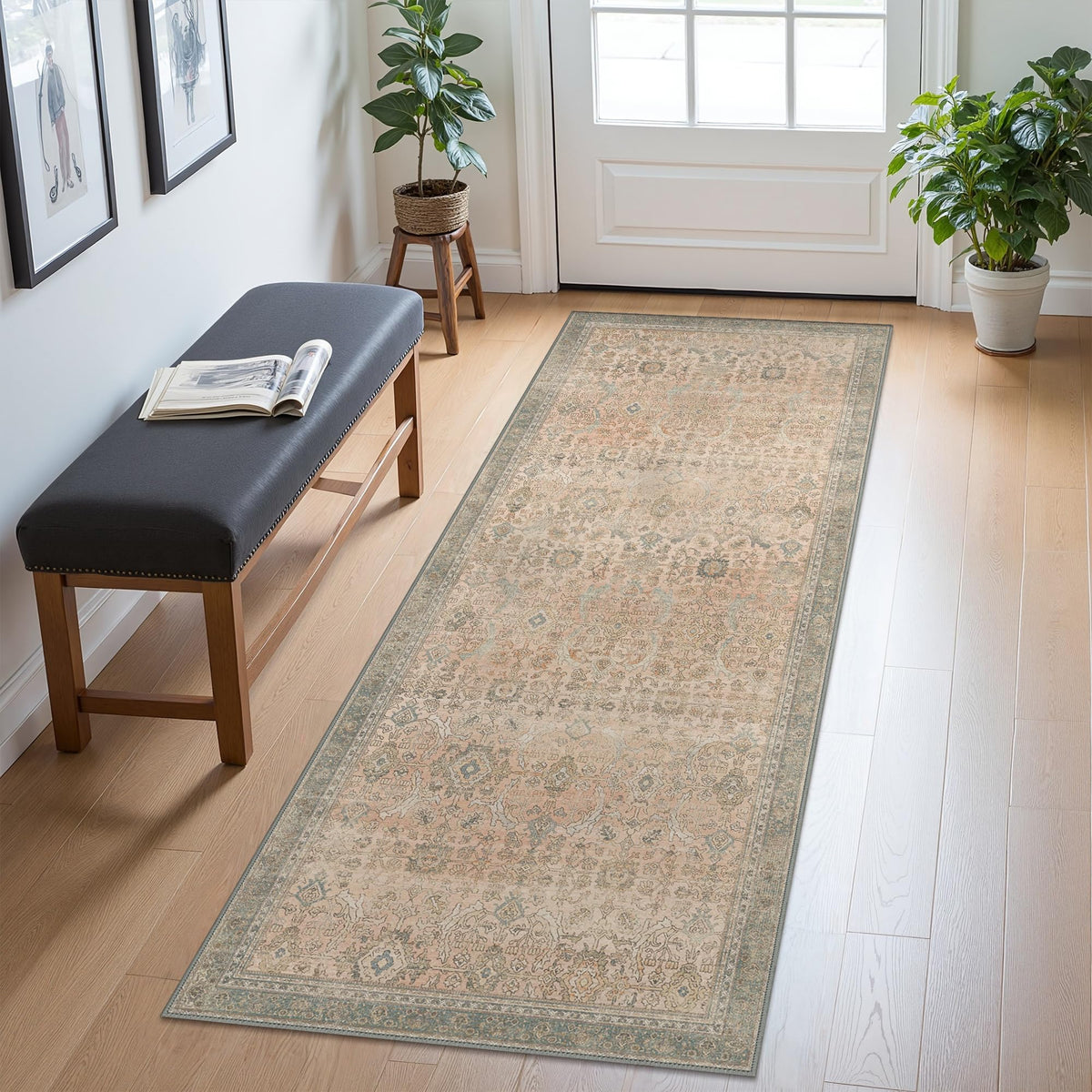 8x10 Area Rug Washable Rug for Living Room Bedroom Non Slip Carpet Taupe