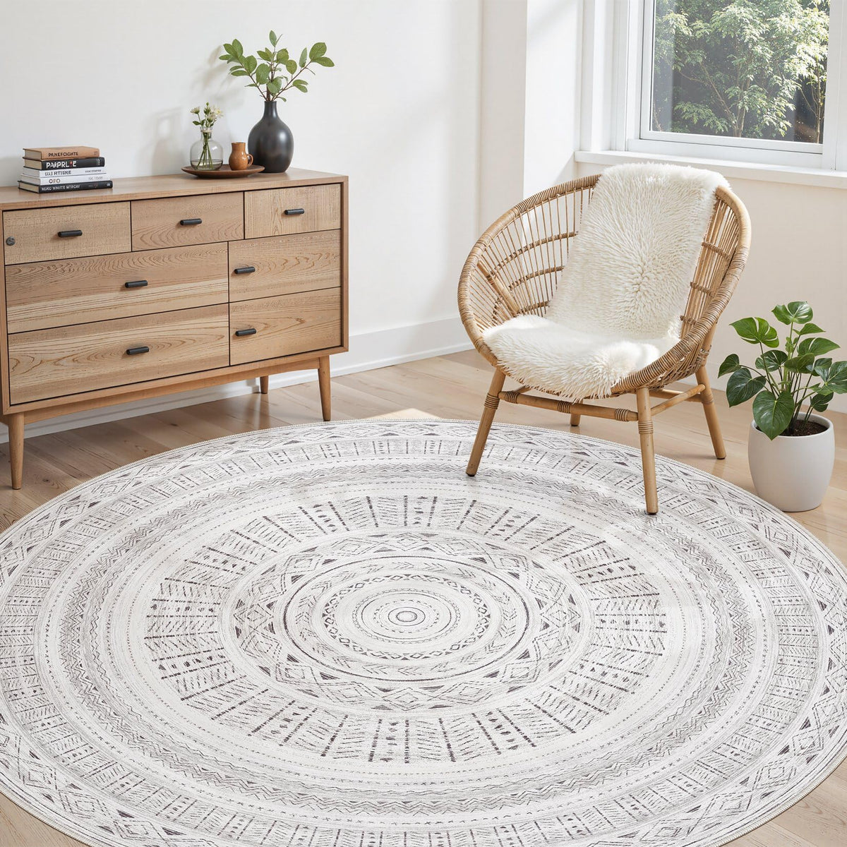 cotiled 6x9 Area Rugs for Living Room: Boho Washable Rug for Dining Room