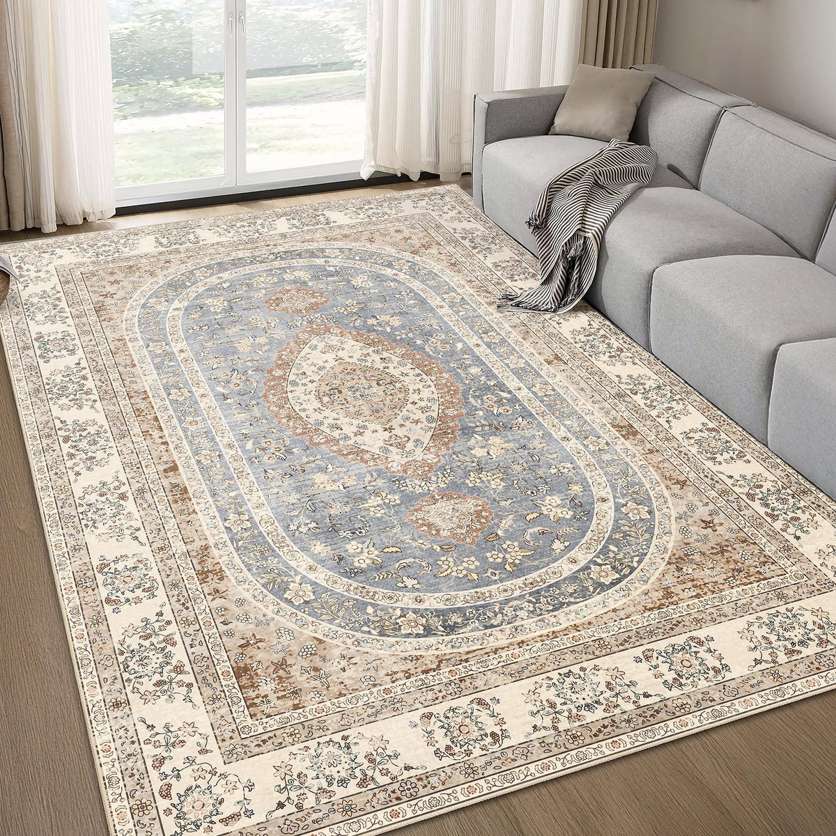 5x7 Area Rugs Modern Washable Rug for Living Room Bedroom