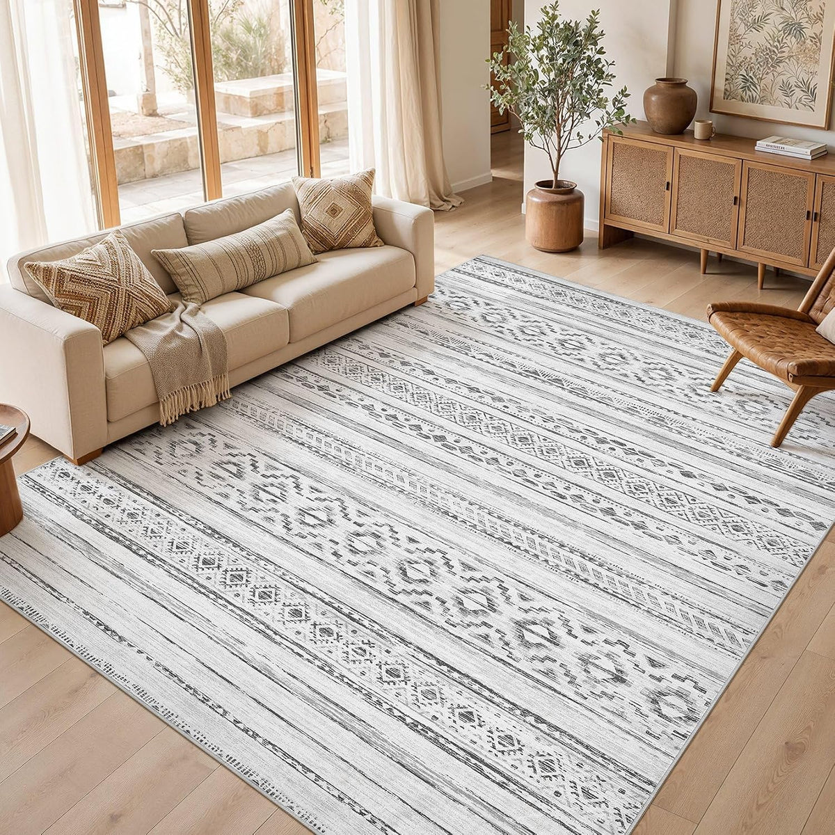 cotiled 6x9 Area Rugs for Living Room: Boho Washable Rug for Dining Room