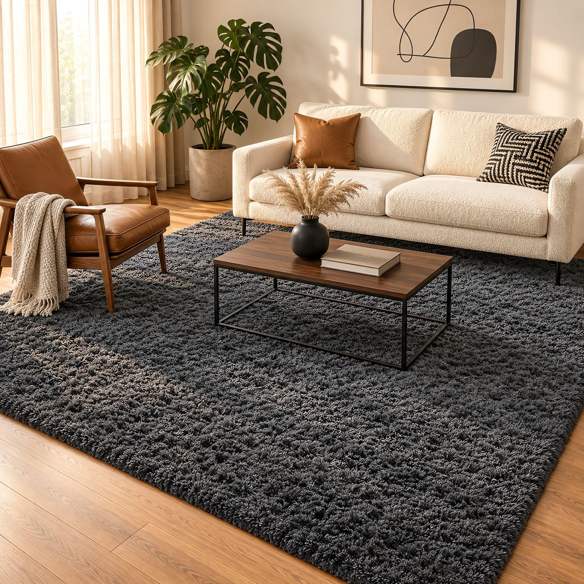 Ophanie Leopard Rugs for Bedroom Living Room, Cheetah Print Rug Fluffy Shag Large Fuzzy Plush Soft Throw,Large Shaggy Floor Faux Animal Throw 4x6 Carpets,Decor Aesthetic with Over 99 pcs Pile fibers
