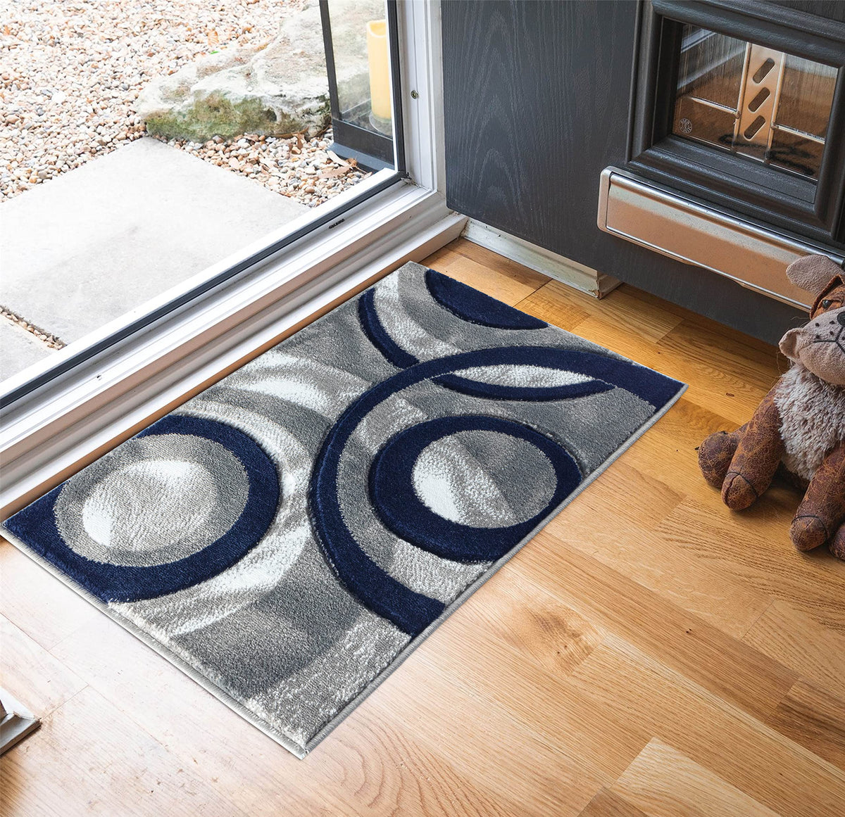 GLORY RUGS Area Rug Modern 5x7 Brown Circles Geometry Soft Hand Carved Contemporary Floor Carpet Fluffy Texture for Indoor Living Dining Room and Bedroom Area