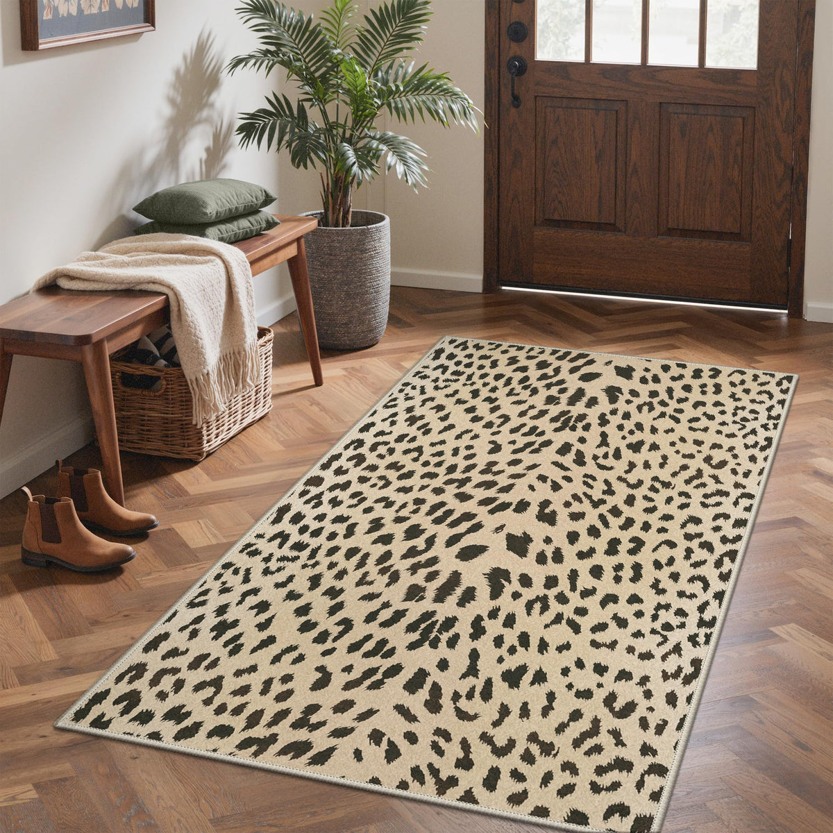 Bavni Zebra Print Rugs 5x7 Washable Area Carpet for Bedroom Living Room