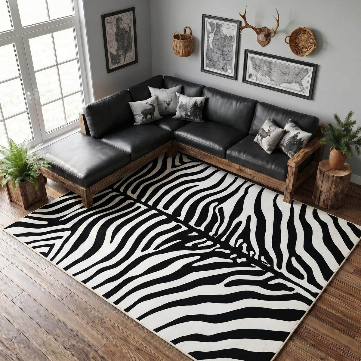 BENRON Soft Antelope Rug 4x6, Faux Animal Print Rug for Living Room Bedroom