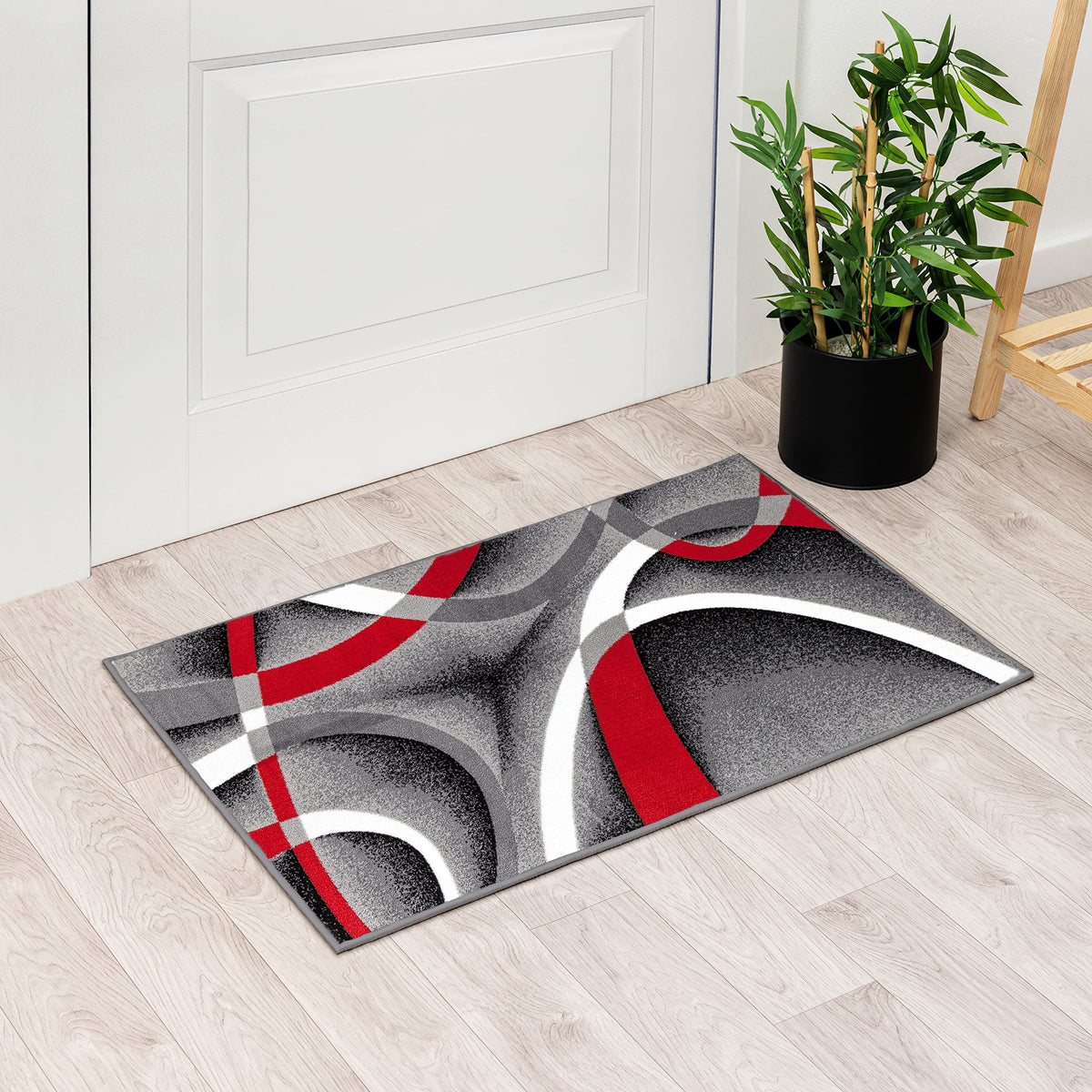 Luxe Weavers Geometric Abstract Area Rug Navy 5x7