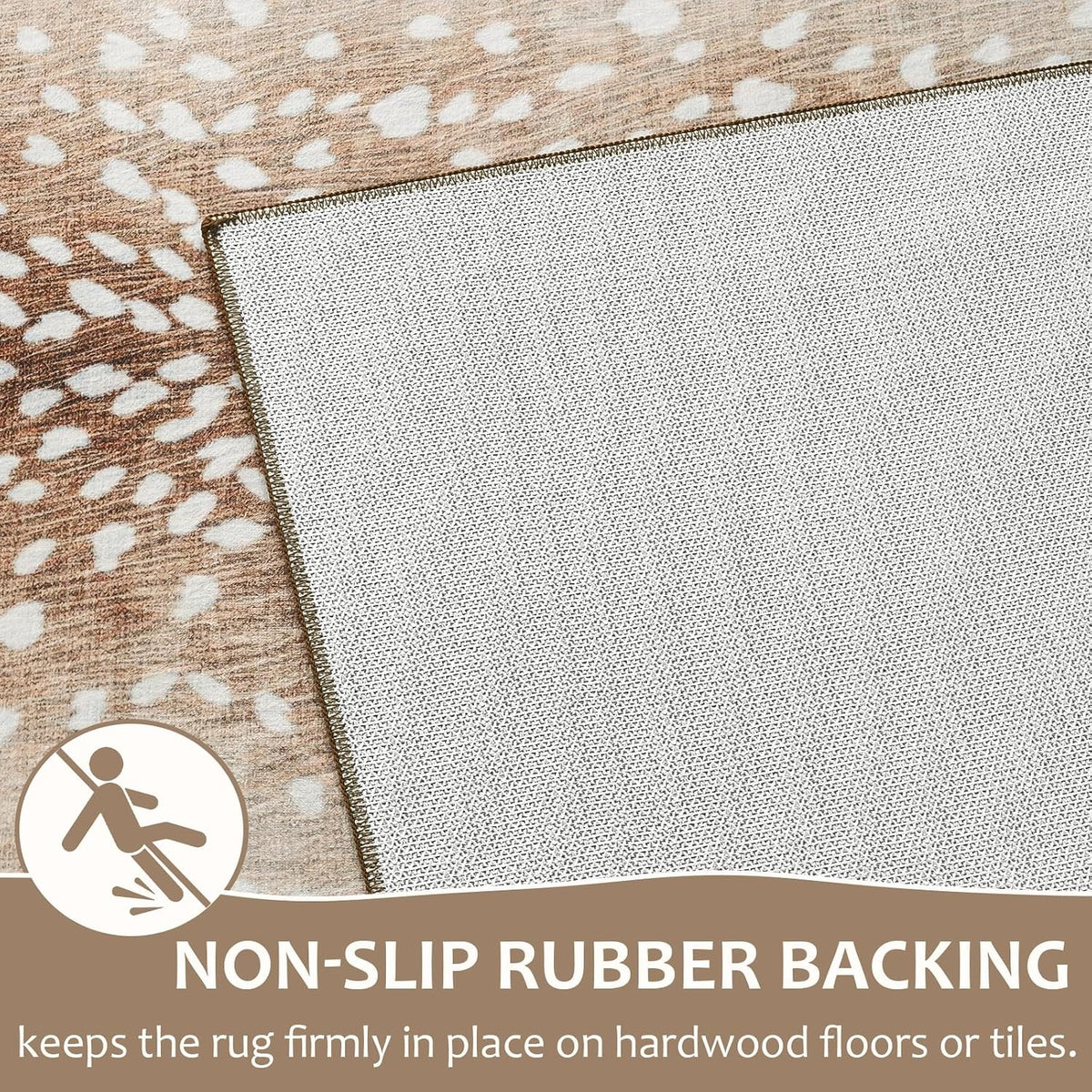 BENRON Soft Antelope Rug 4x6, Faux Animal Print Rug for Living Room Bedroom