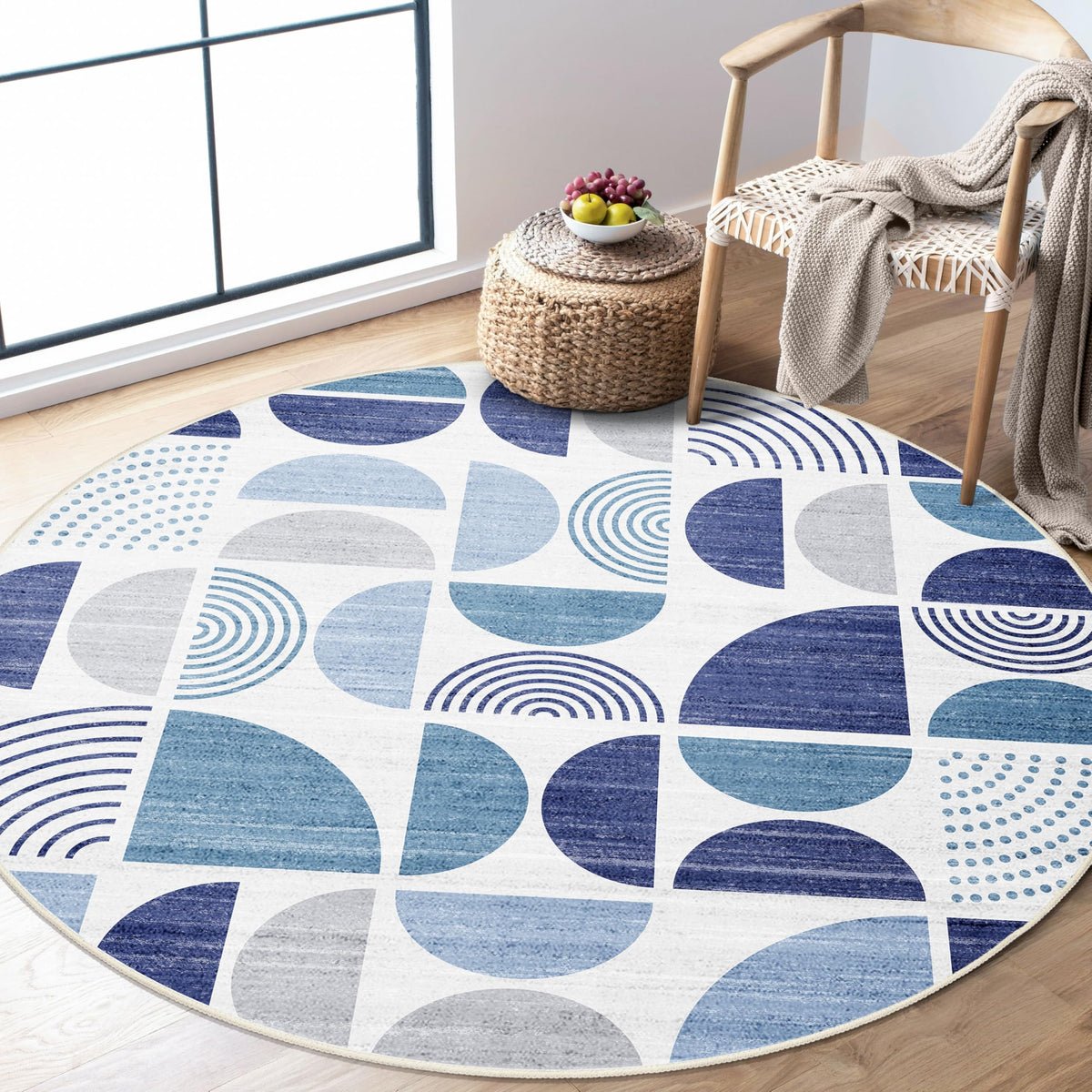 MUJOO 5x7 Area Rugs Washable,Boho Rugs Non Slip Modern Abstract Large