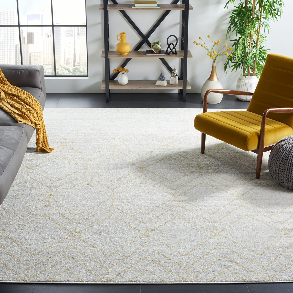 SAFAVIEH Adirondack Area Rug 8'x10', Modern Sage & Ivory ADR241Y