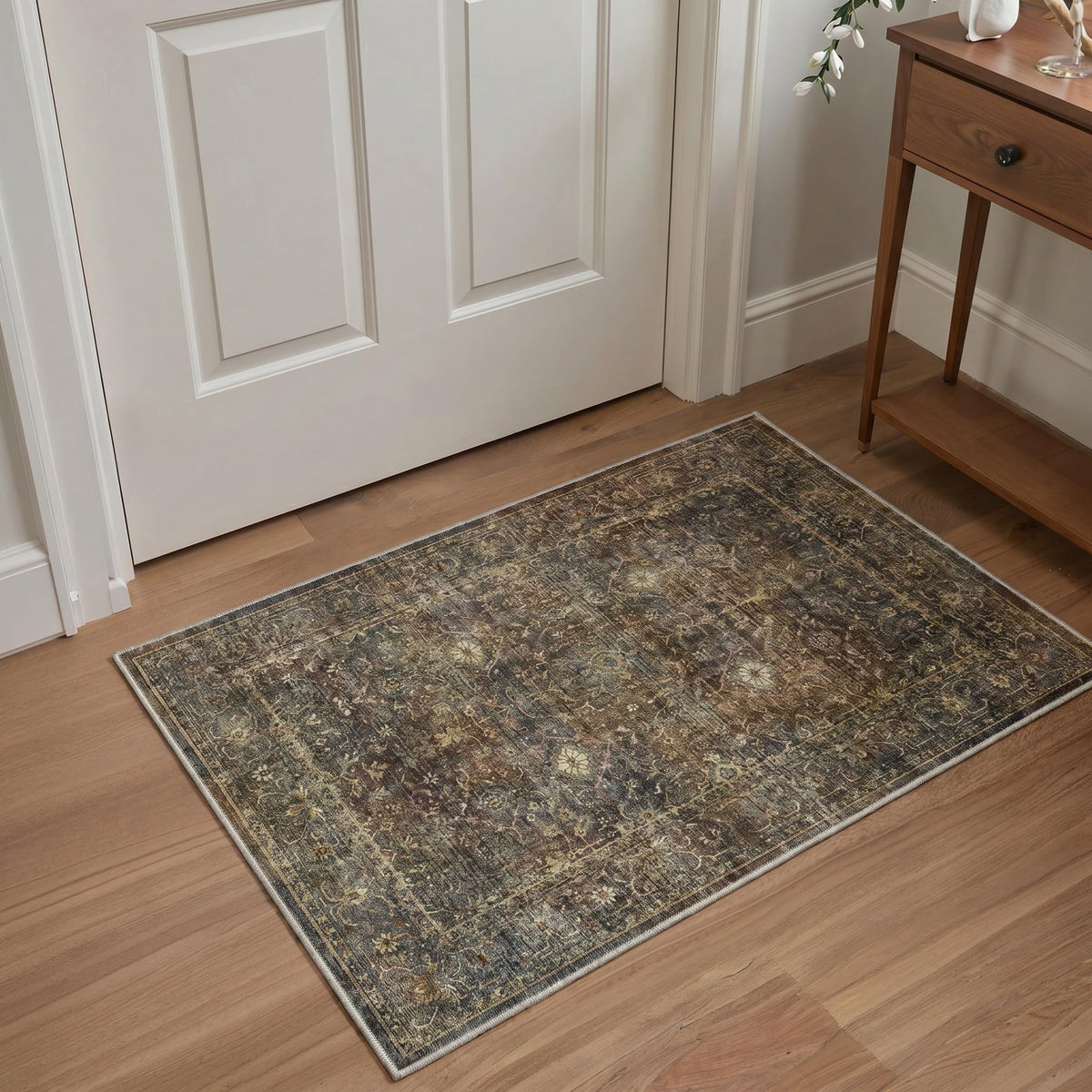 8x10 Area Rug Washable Rug for Living Room Bedroom Non Slip Carpet Taupe