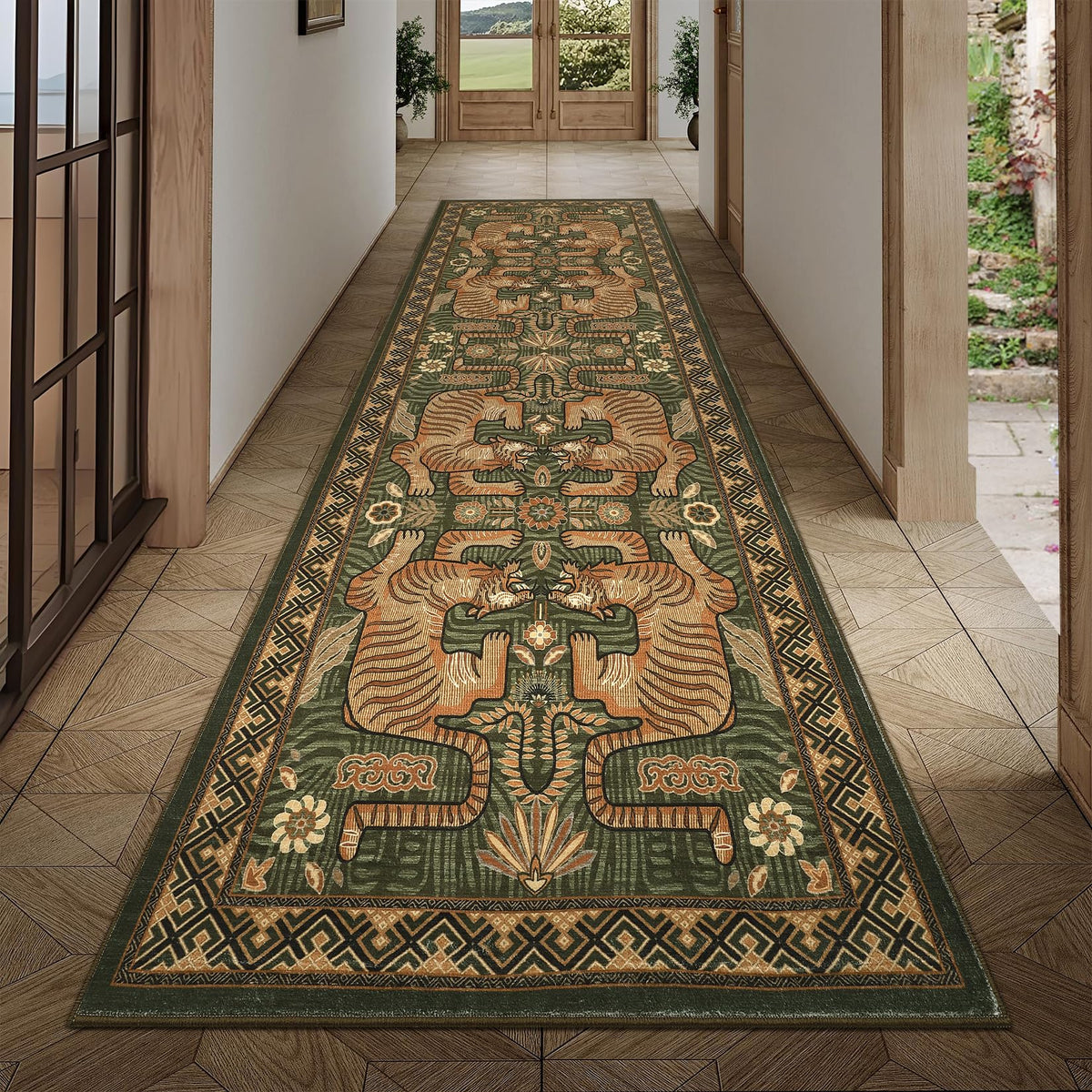 GarveeHome Tiger 8x10 Area Rugs Boho Washable Vintage Non Slip Living Room