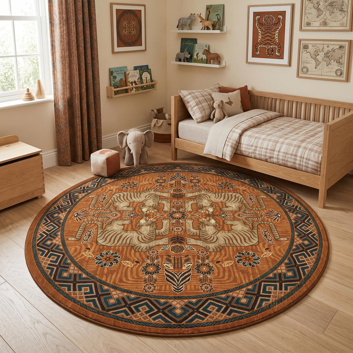 GarveeHome Tiger 8x10 Area Rugs Boho Washable Vintage Non Slip Living Room