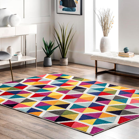 nuLOOM Maris Multicolor Geometric Power Loomed Area Rug, 4' x 6'
