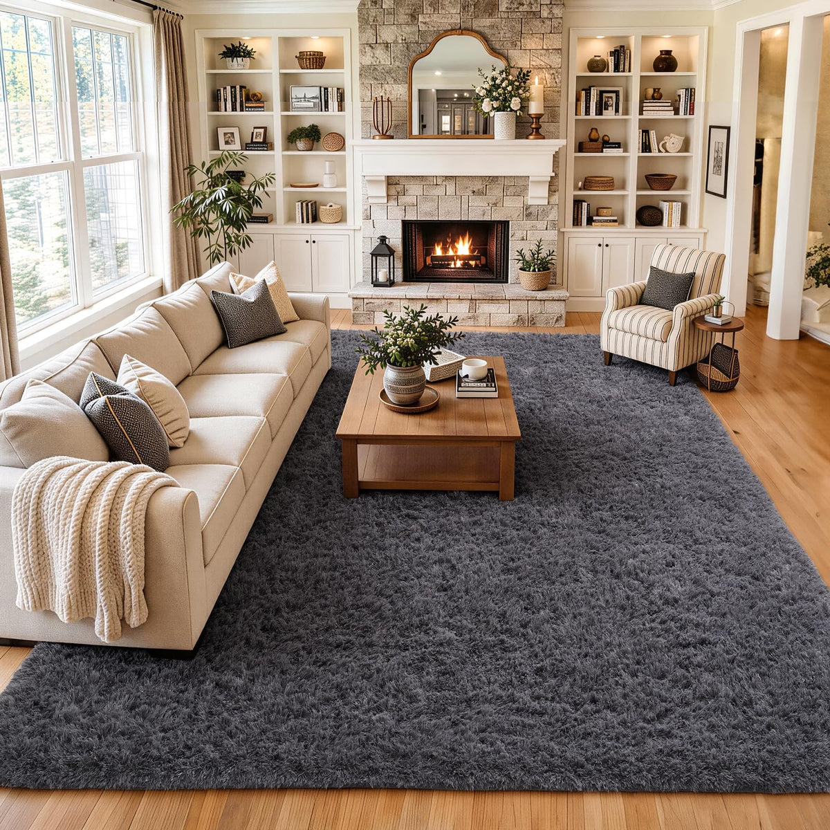 Ophanie Leopard Rugs for Bedroom Living Room, Cheetah Print Rug Fluffy Shag Large Fuzzy Plush Soft Throw,Large Shaggy Floor Faux Animal Throw 4x6 Carpets,Decor Aesthetic with Over 99 pcs Pile fibers
