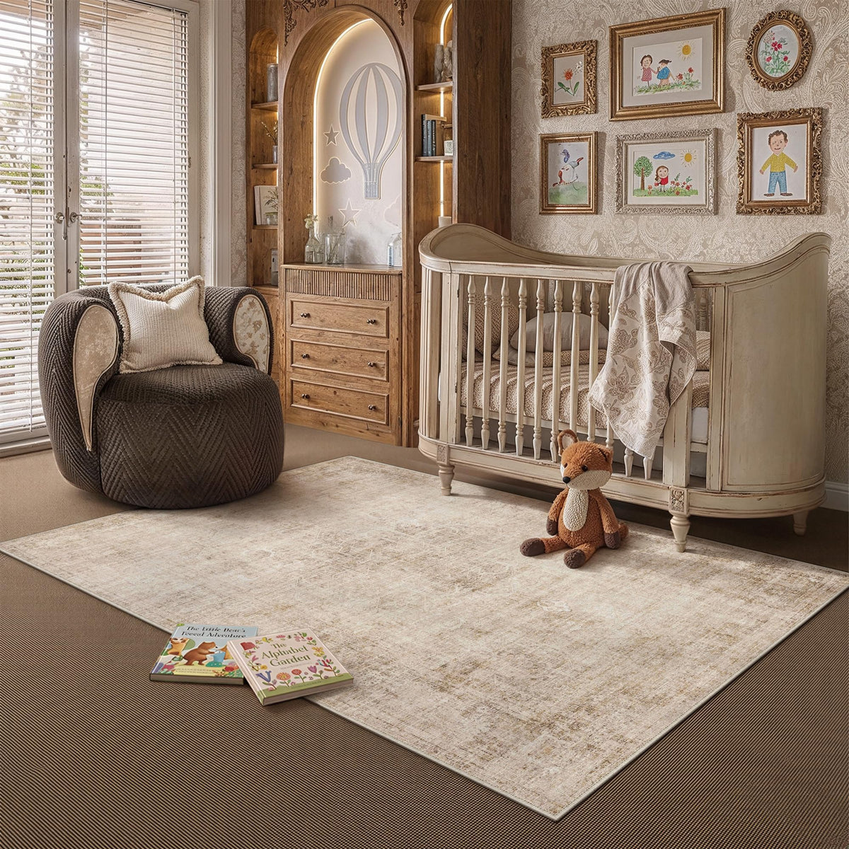 8x10 Dark Brown Vintage Area Rug