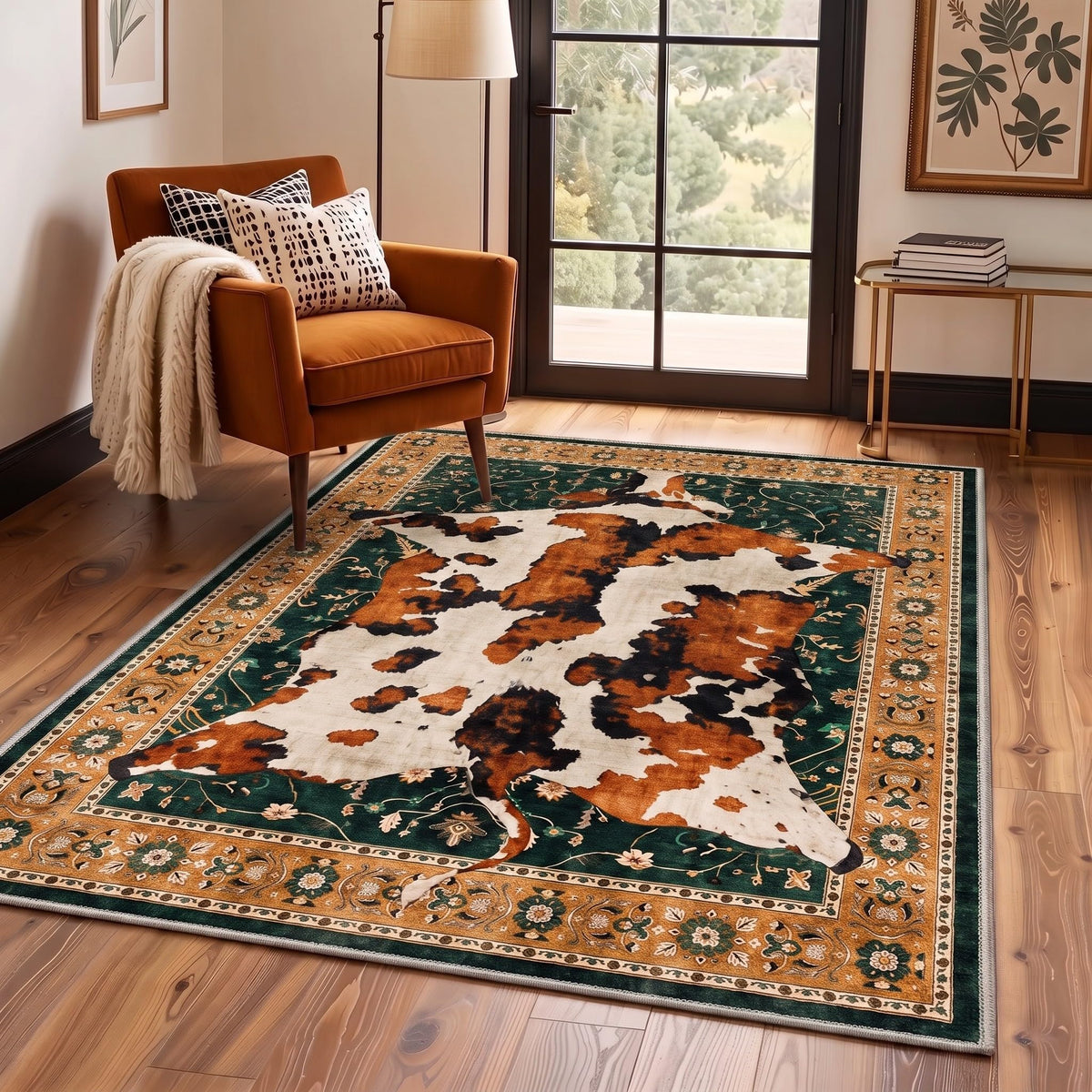 Bavni Leopard Rug 5x7 Cheetah Animal Print Rug Washable Jungle Rugs Blue