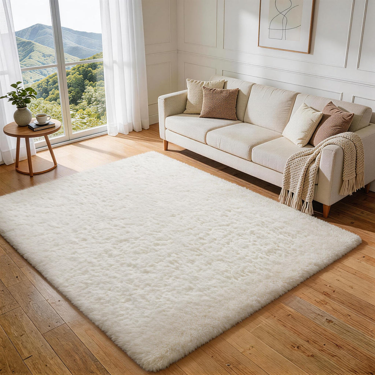 Ophanie Leopard Rugs for Bedroom Living Room, Cheetah Print Rug Fluffy Shag Large Fuzzy Plush Soft Throw,Large Shaggy Floor Faux Animal Throw 4x6 Carpets,Decor Aesthetic with Over 99 pcs Pile fibers