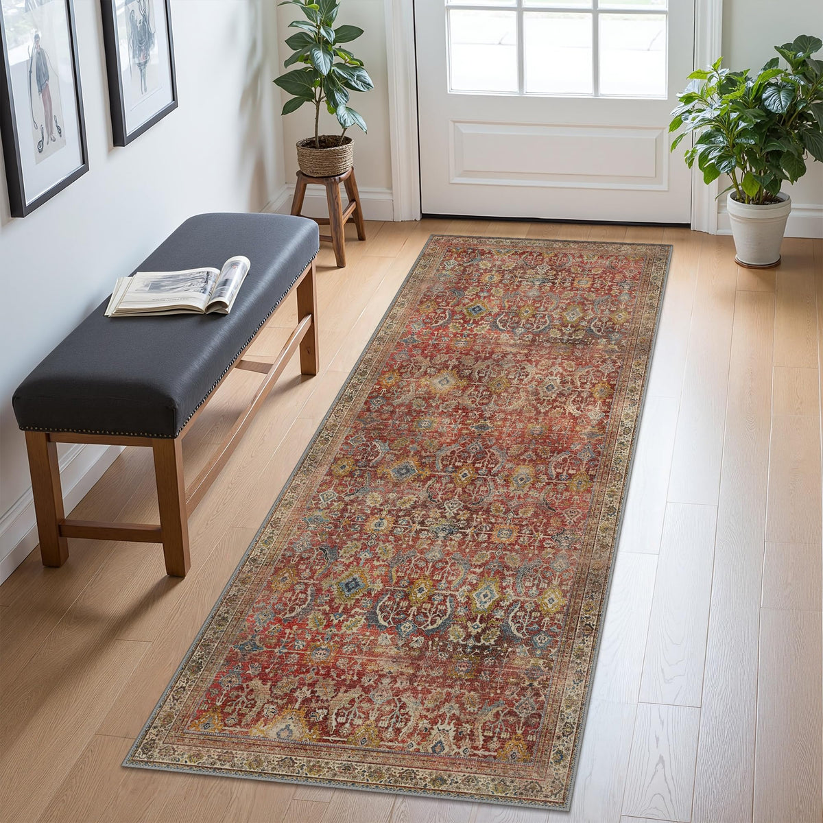 8x10 Area Rug Washable Rug for Living Room Bedroom Non Slip Carpet Taupe