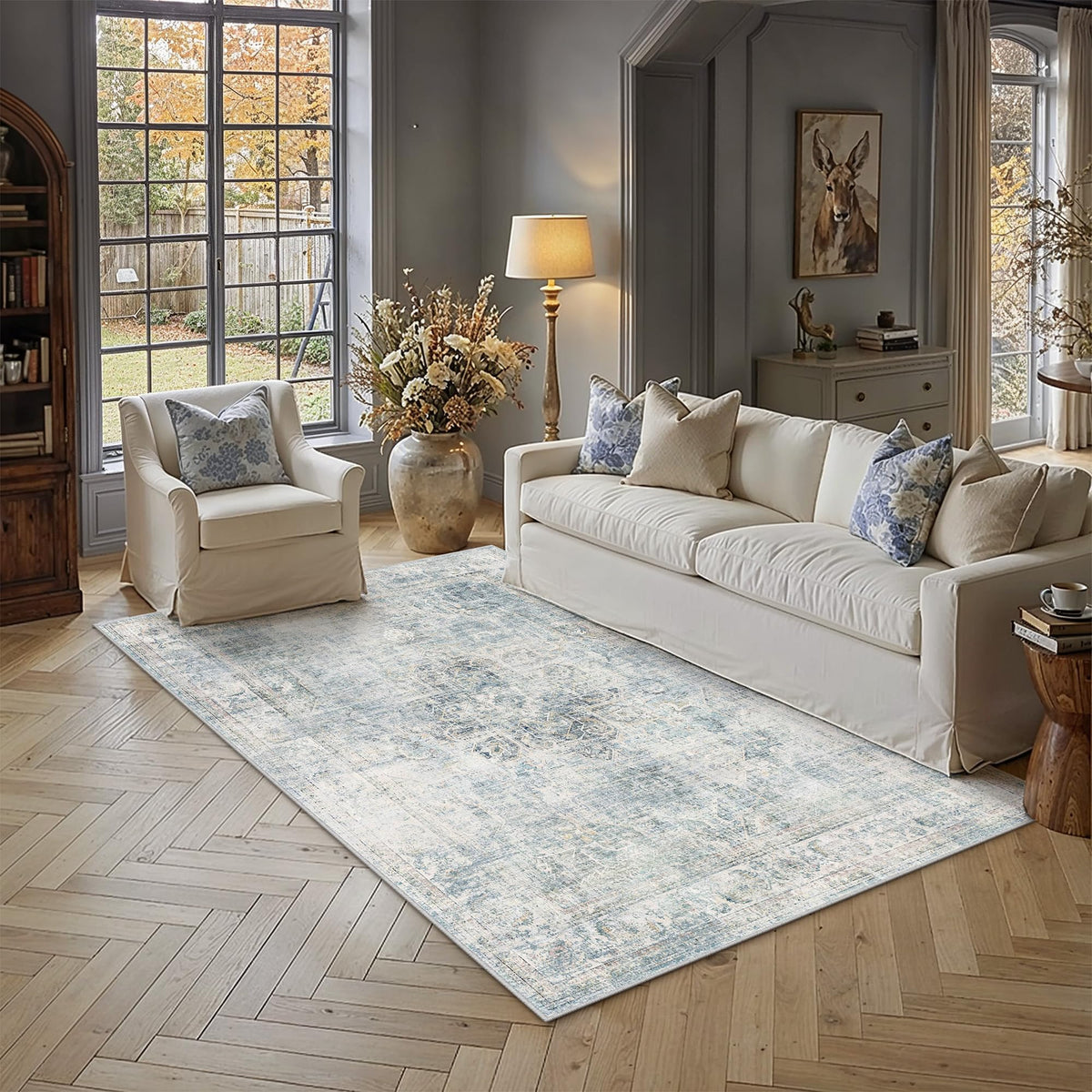 8x10 Dark Brown Vintage Area Rug
