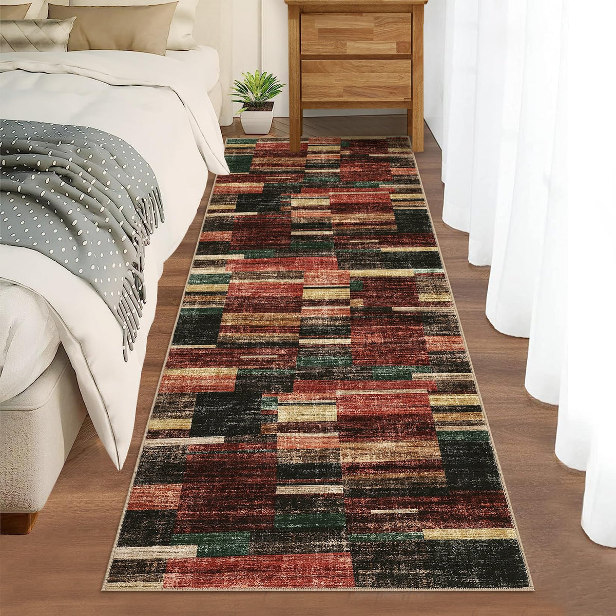 GarveeHome Large Living Room Rugs 8x10 Area Rugs Machine Washable Modern Geometric Neutral Rug Non Slip Low Pile Farmhouse Stain Resistant Carpet for Bedroom Nursery Classroom Dorm 8 ft x10 ft Multi