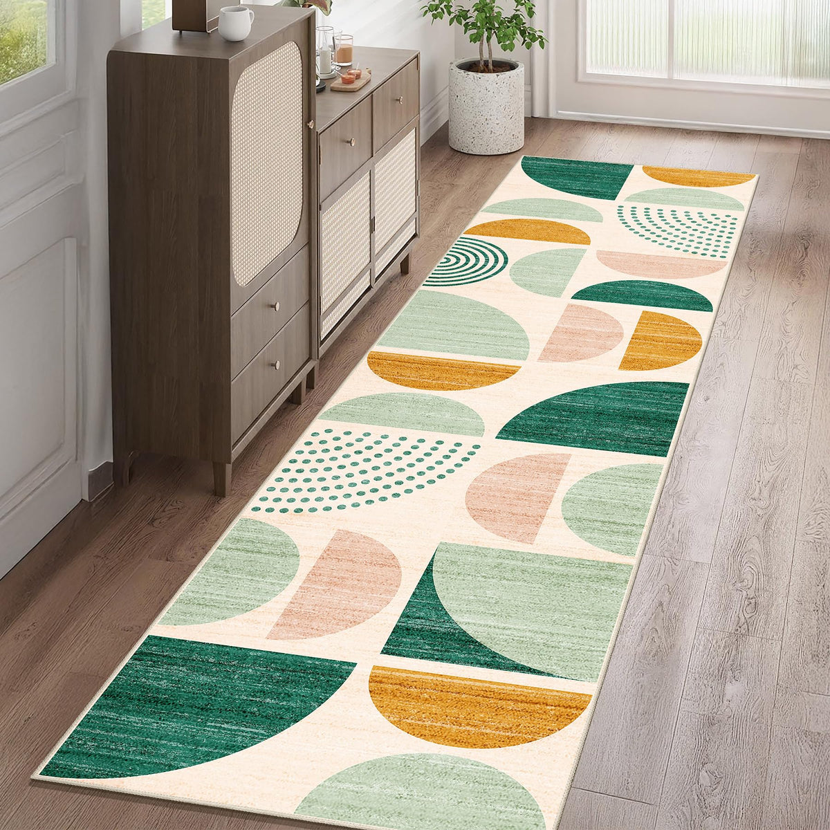 MUJOO 5x7 Area Rugs Washable,Boho Rugs Non Slip Modern Abstract Large
