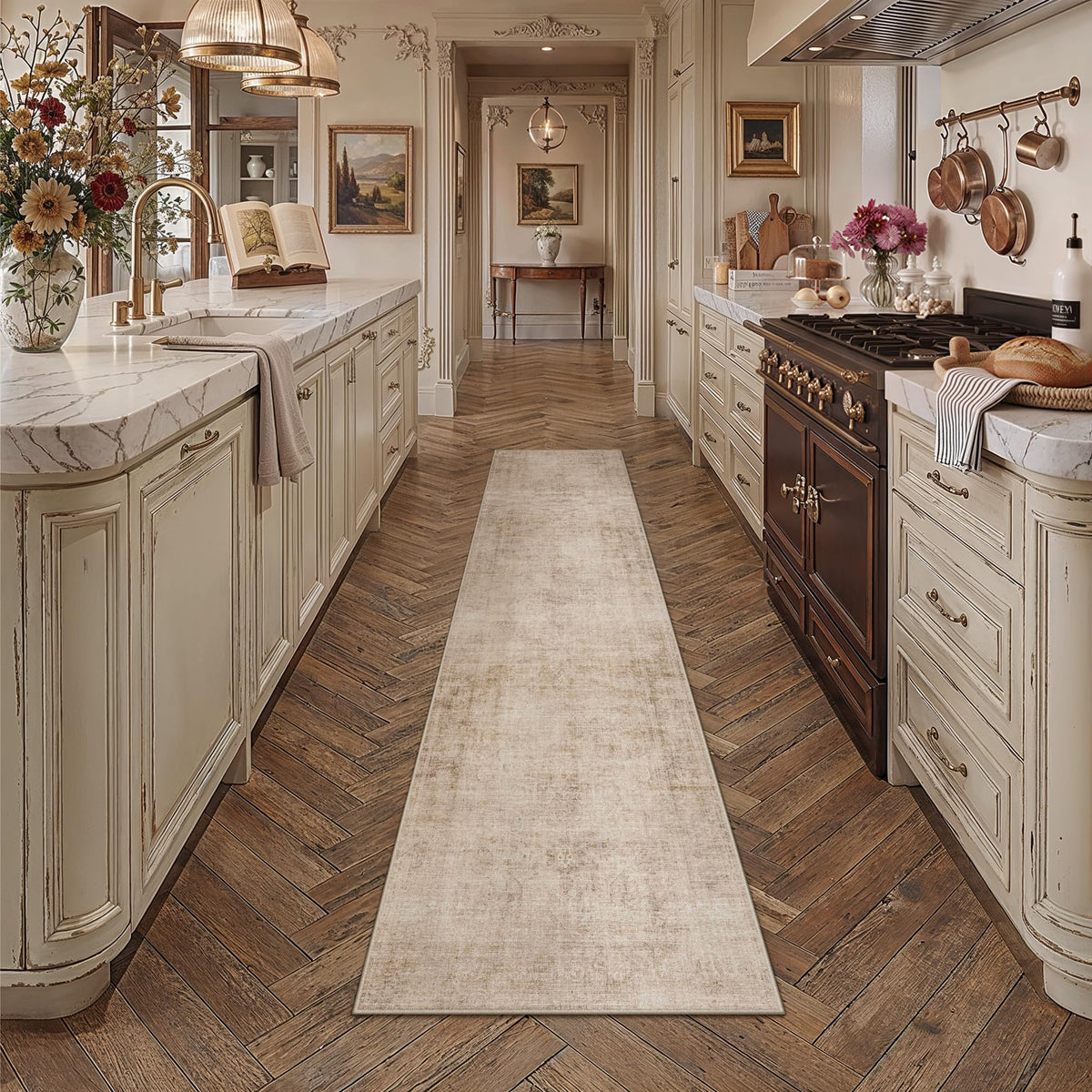 8x10 Dark Brown Vintage Area Rug