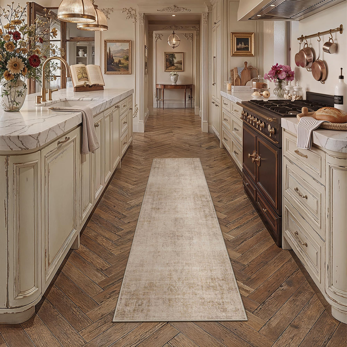 8x10 Dark Brown Vintage Area Rug