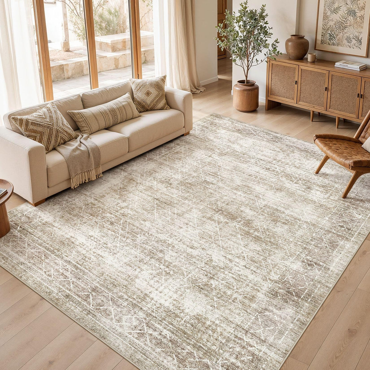 cotiled 6x9 Area Rugs for Living Room: Boho Washable Rug for Dining Room