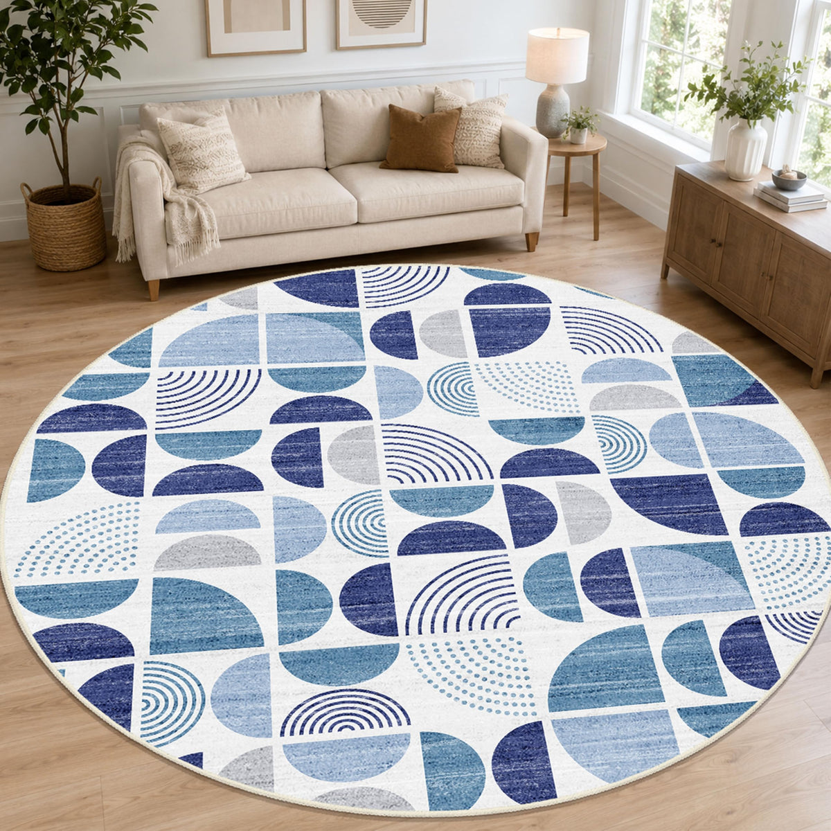 MUJOO 5x7 Area Rugs Washable,Boho Rugs Non Slip Modern Abstract Large