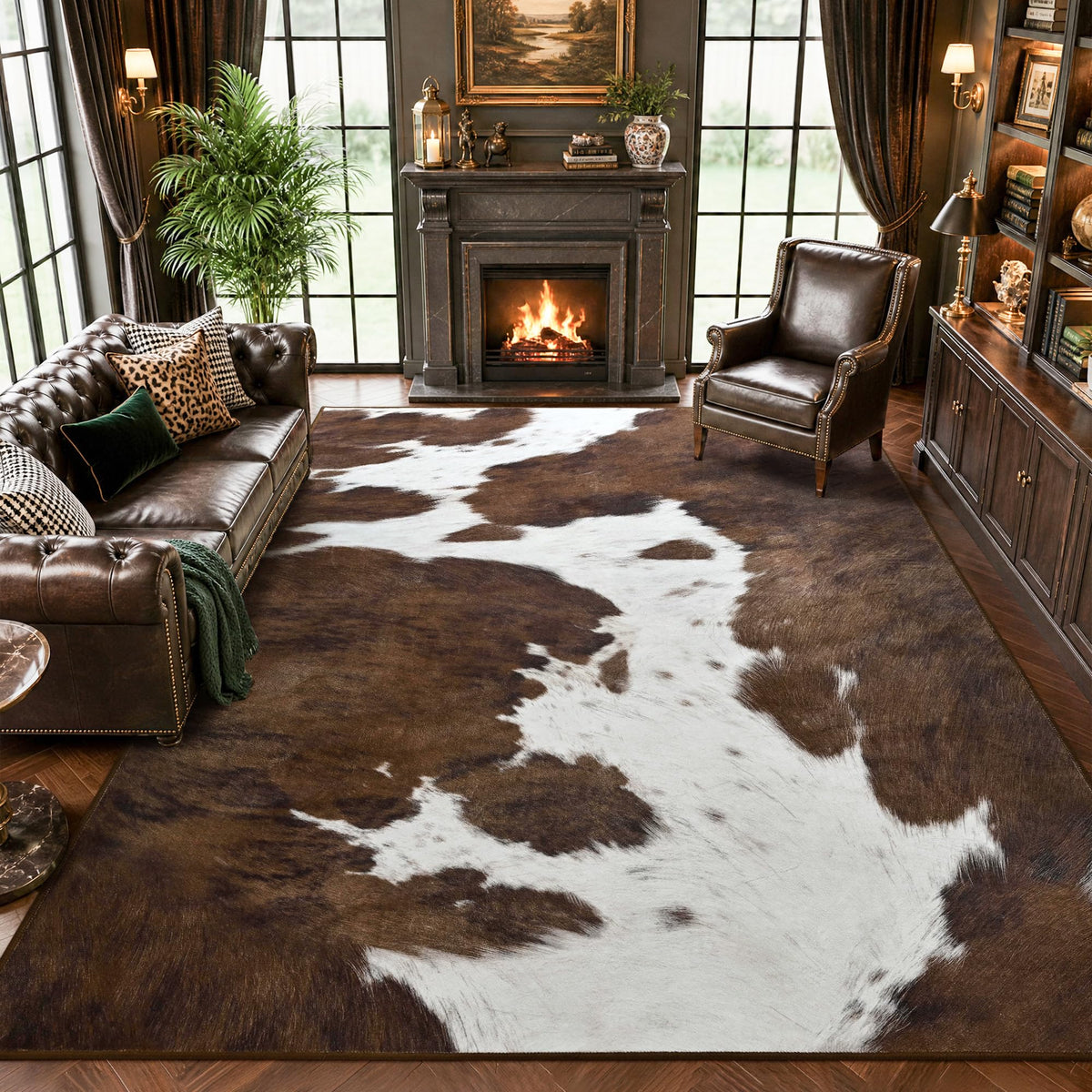 Foxmas 4x6 Leopard Area Rugs for Living Room
