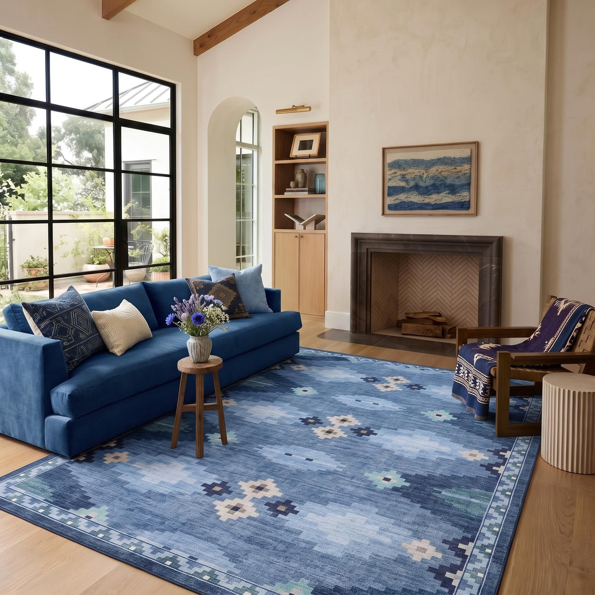 GarveeHome Modern Geometric Bedroom Washable 4x6 Small Living Room Rugs