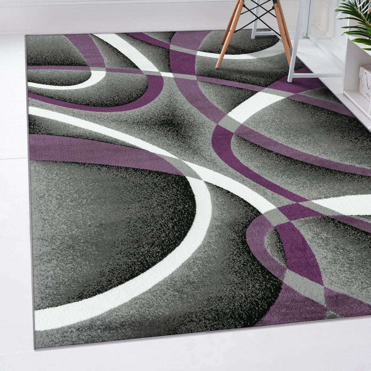 Luxe Weavers Geometric Abstract Area Rug Navy 5x7