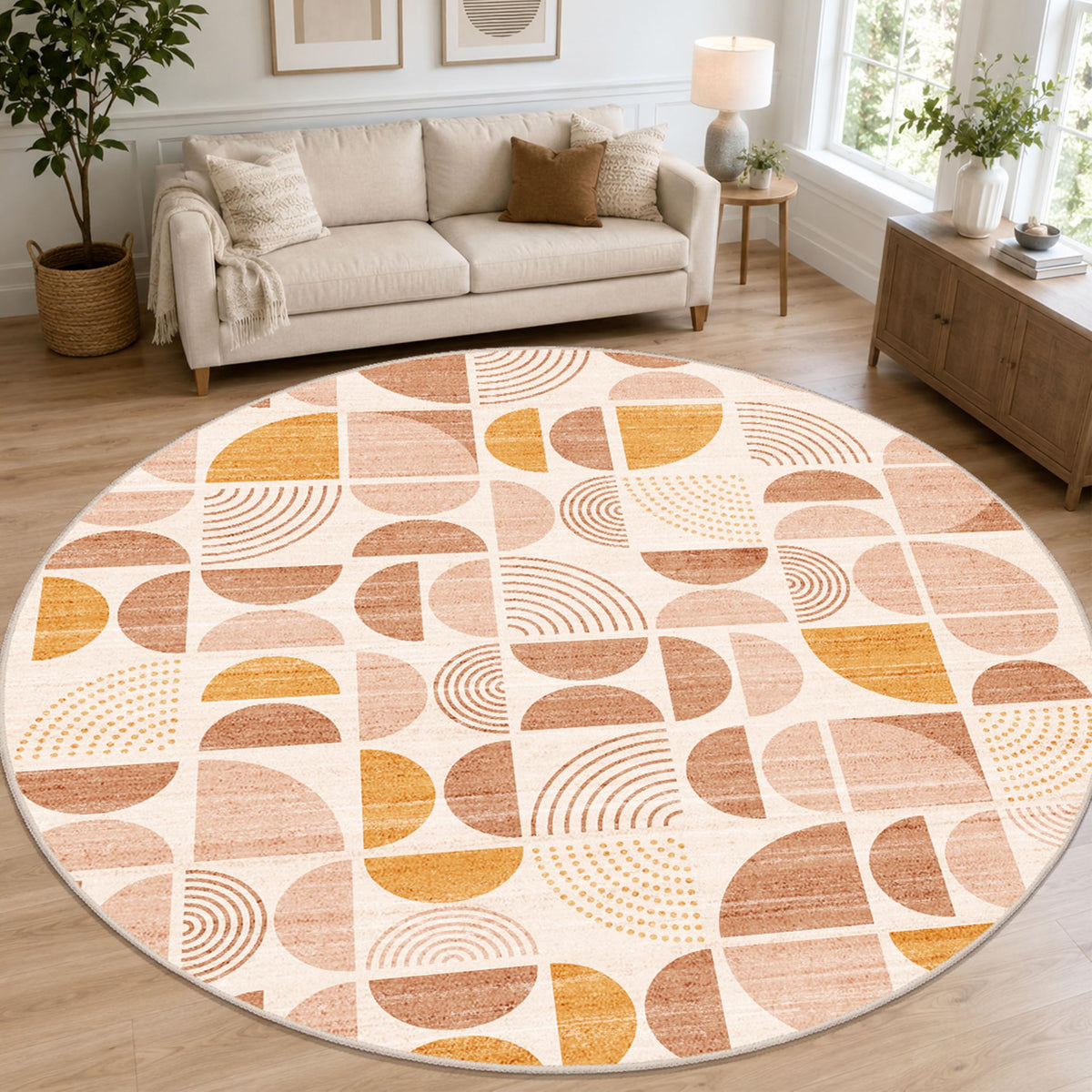 MUJOO 5x7 Area Rugs Washable,Boho Rugs Non Slip Modern Abstract Large